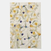Hummingbird Birds Daffodil Flowers Kitchen Towel Theedoek (Verticaal)