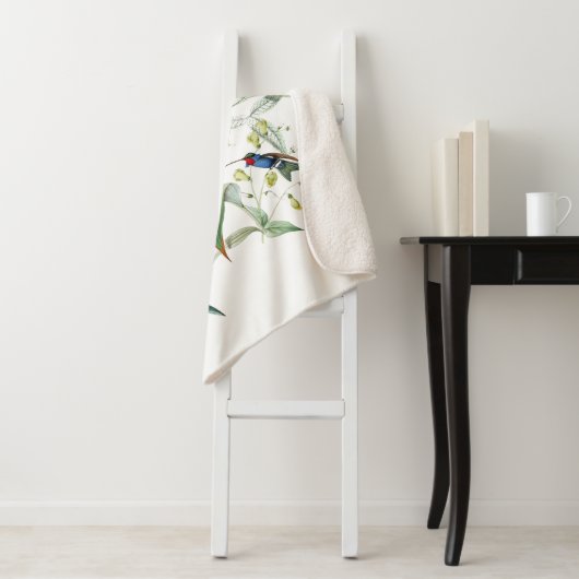 Hummingbird Birds Flowers Animals Sherpa Blanket Sherpa Deken (In situ)