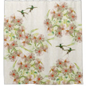 Hummingbird Birds Flowers Animals Showgordijn Douchegordijn (Voorkant)