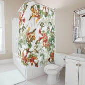 Hummingbird Birds Flowers Audubon Showgordijn Douchegordijn (In situ)