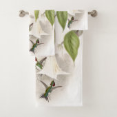 Hummingbird Birds Flowers Bath Towel Set Bad Handdoek (Insitu)