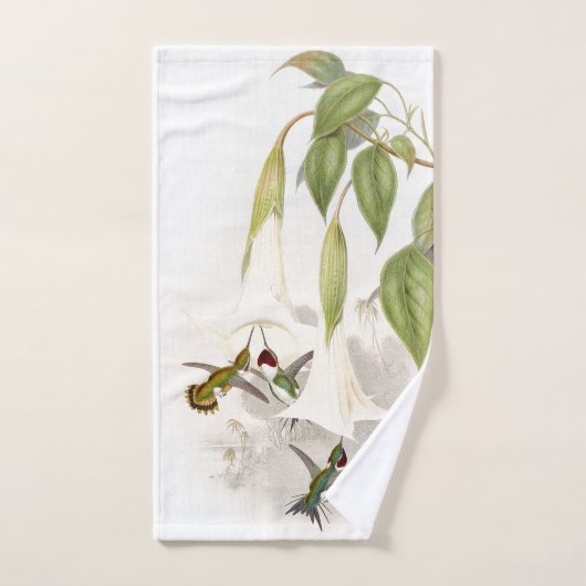 Hummingbird Birds Flowers Bath Towel Set Bad Handdoek (Handdoek)