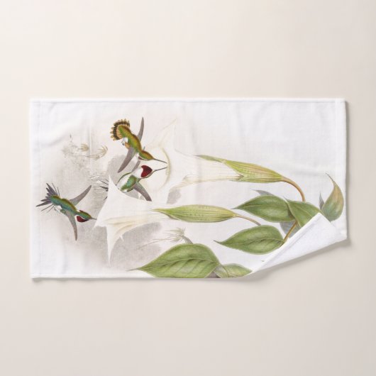 Hummingbird Birds Flowers Bath Towel Set Bad Handdoek (Handdoek)