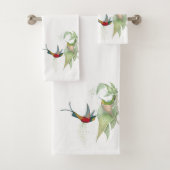Hummingbird Birds Flowers Bath Towel Set Bad Handdoek (Insitu)