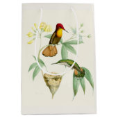 Hummingbird Birds Flowers Floral Nest Gift Bag Medium Cadeauzakje (Voorkant)