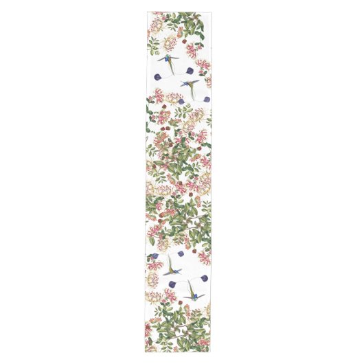 Hummingbird Birds Honeysuckle Flowers Table Runner Medium Tafelloper (Voorkant)