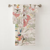 Hummingbird Birds Lily Flower Bath set Bad Handdoek (Insitu)