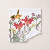 Hummingbird Birds Lily Flowers Bath Towel Set Bad Handdoek (Wasdoekje)