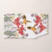 Hummingbird Birds Lily Flowers Bath Towel Set Bad Handdoek (Handdoek)