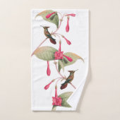 Hummingbird Birds Pink Flowers Bath Towel Set Bad Handdoek (Handdoek)