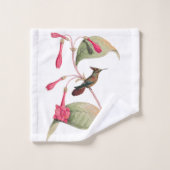 Hummingbird Birds Pink Flowers Bath Towel Set Bad Handdoek (Wasdoekje)