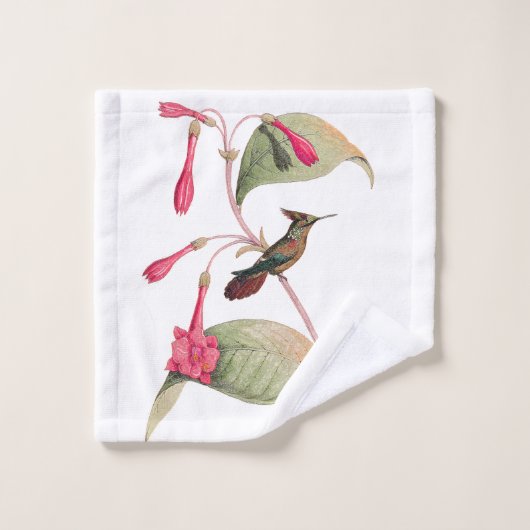 Hummingbird Birds Pink Flowers Bath Towel Set Bad Handdoek (Wasdoekje)