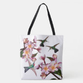 Hummingbird Birds Plumeria Flowers Canvas tas (Voorkant)