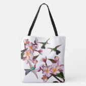 Hummingbird Birds Plumeria Flowers Canvas tas (Achterkant)