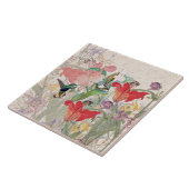 Hummingbird Birds Red Lily Columbine Flowers Tile Tegeltje (Zijkant)