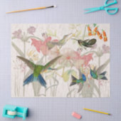 Hummingbird Birds Red Lily Flowers Tissue Paper Tissuepapier (Craft)