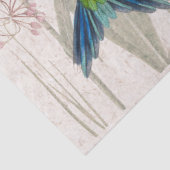 Hummingbird Birds Red Lily Flowers Tissue Paper Tissuepapier (Detail)