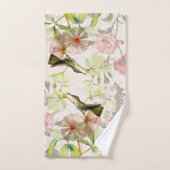 Hummingbird Birds Roos Flowers Bath Towel Set Bad Handdoek (Handdoek)