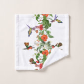 Hummingbird Birds Tropical Flowers Bath Towel Set Bad Handdoek (Wasdoekje)