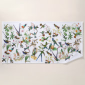 Hummingbird Birds Tropical Flowers Beach Towel Strandlaken (Voorkant)