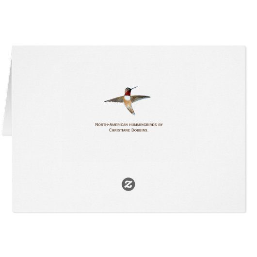 Hummingbird Birthday Card (Achterkant Horizontaal)