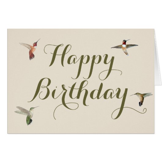 Hummingbird Birthday Card (Voorkant Horizontaal)