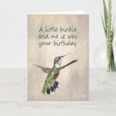 Hummingbird Birthday Card Kaart (Voorkant)