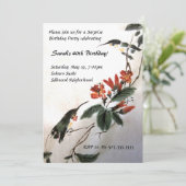 Hummingbird Birthday Invitation Kaart (Staand voorkant)