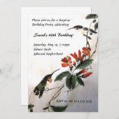 Hummingbird Birthday Invitation Kaart (Voorkant / Achterkant)