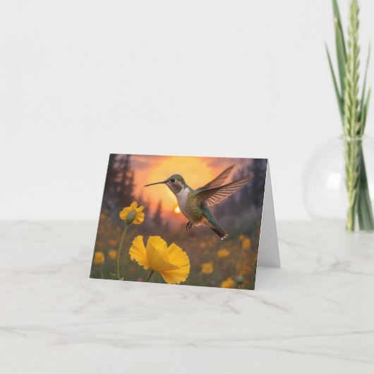Hummingbird Birthday Kaart (Voorkant)