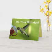 Hummingbird Birthday Kaart (Gele Bloem)
