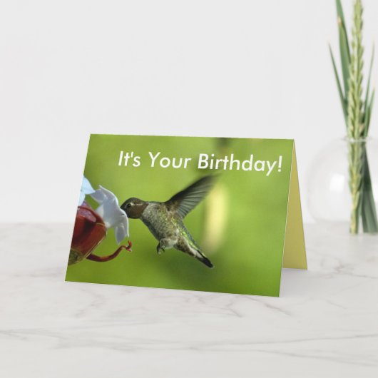 Hummingbird Birthday Kaart (Voorkant)