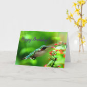 Hummingbird Birthday Kaart (Gele Bloem)