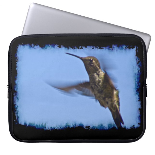 Hummingbird Black Edge Laptop Sleeve (Voorkant)