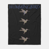 Hummingbird Black fleece deken. (Voorkant)