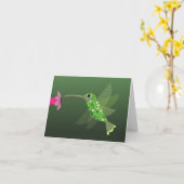 Hummingbird Blank Notecard Kaart (Gele Bloem)