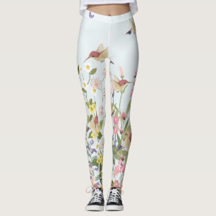 Hummingbird bloementuin  illustratie leggings
