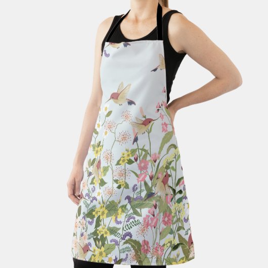 Hummingbird bloementuin  illustratie schort (Insitu)