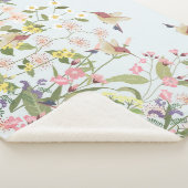 Hummingbird bloementuin  illustratie sherpa deken (3/4)