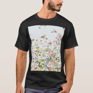 Hummingbird bloementuin  illustratie t-shirt