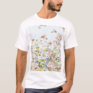Hummingbird bloementuin  illustratie t-shirt