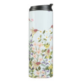 Hummingbird bloementuin illustratie thermosbeker (Gedraaid links)