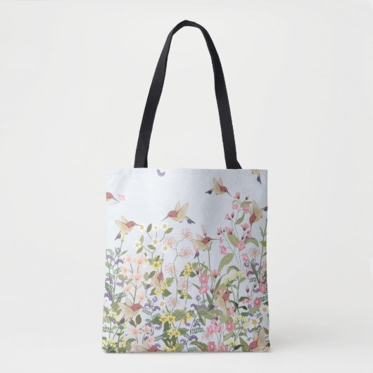 Hummingbird bloementuin  illustratie tote bag (Voorkant)