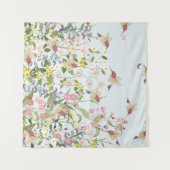 Hummingbird bloementuin  illustratie wandkleed (Voorkant (horizontaal))