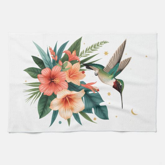 Hummingbird Bloom Kitchen Towel Theedoek (Horizontaal)