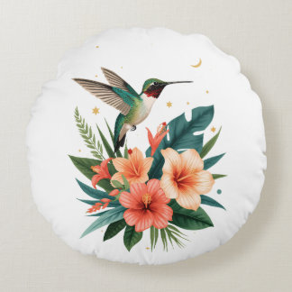 Hummingbird Bloom Round Pillow Rond Kussen