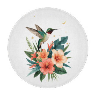 Hummingbird Bloom Tropical Cutting Board Snijplank