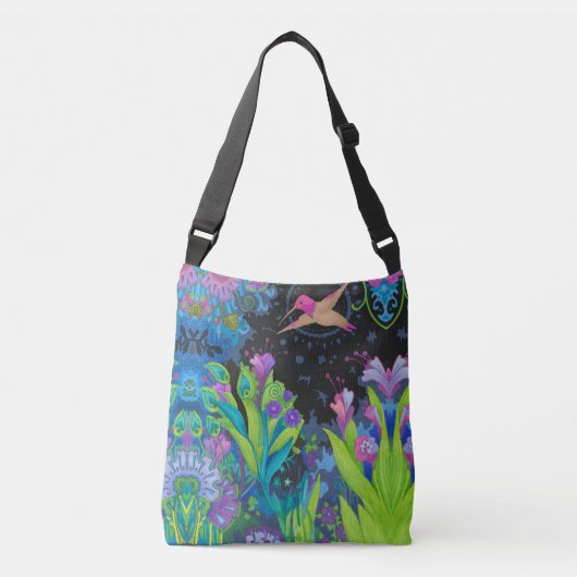 Hummingbird Blooms Crossbody Bag Tas (Voorkant)