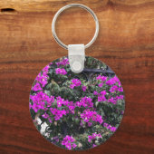 Hummingbird, Blue Hibiscus, & Bougainvillea Sleutelhanger (Achterkant)