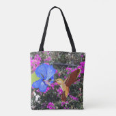Hummingbird, Blue Hibiscus en Bougainvillea Tote Bag (Achterkant)